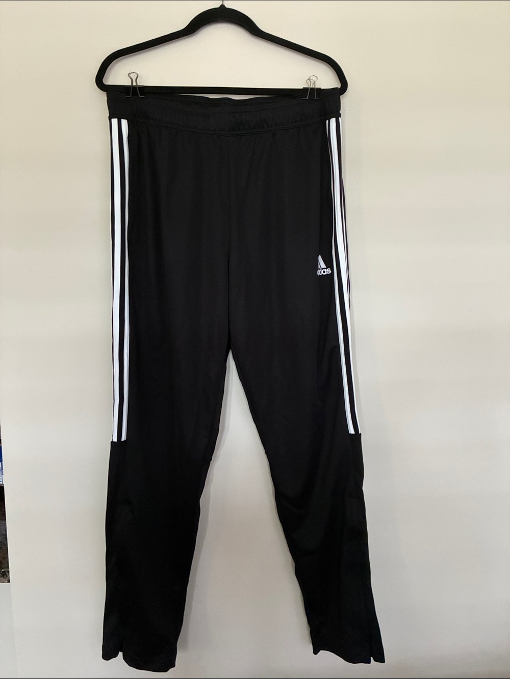 adidas Black Joggers with White Side Stripes